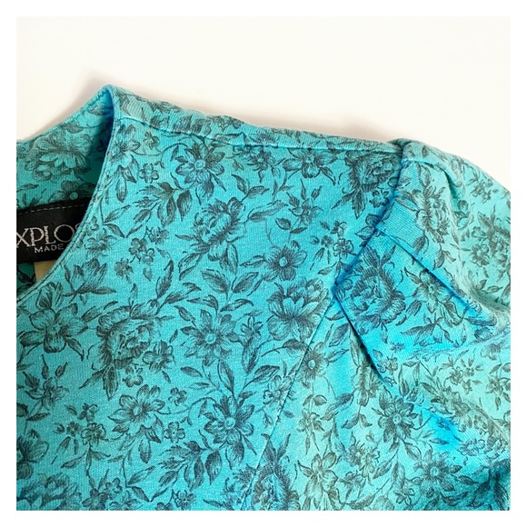 VINTAGE - EXPLOSION MICRO FLORAL PRINT DRESS - Picture 4 of 7